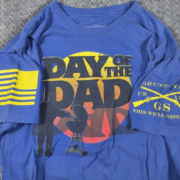 Grunt Style Men's T-Shirt Day Of The Dad Graphic Blue Large Zombie Father's Day - Picture 2 of 11
